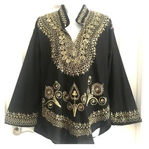 Embroidered Mandarin collar tunic